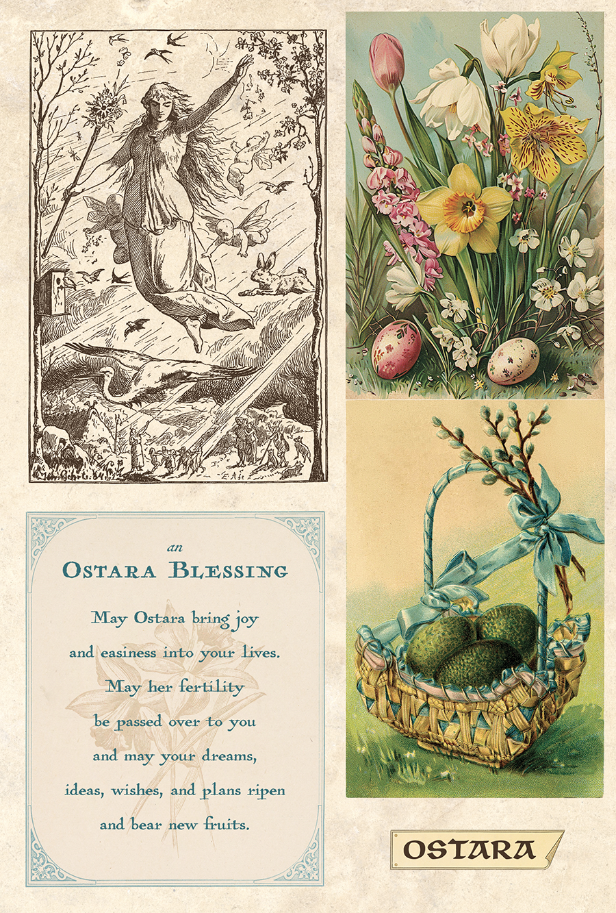 Rabbit’s Round Ostara Collage Sheet 2